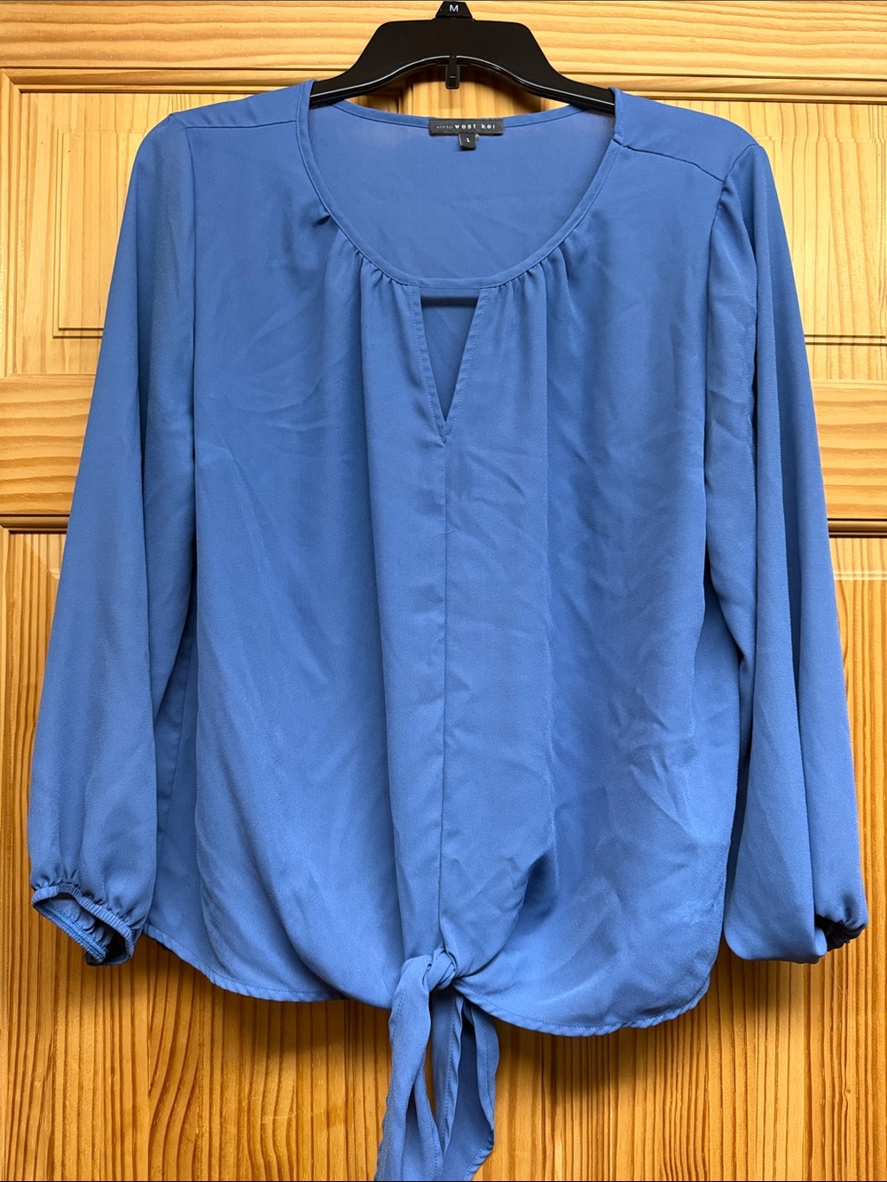 West Kei Periwinkle Tie-Front Blouse